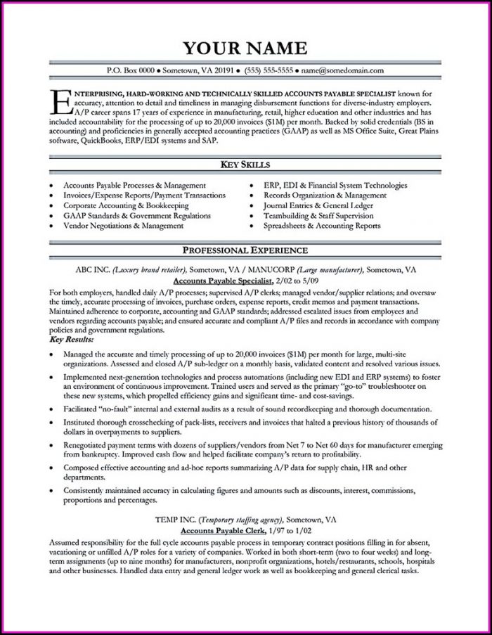 Accounts Payable Manager Resume Template Accounts Payable Manager Resume Template