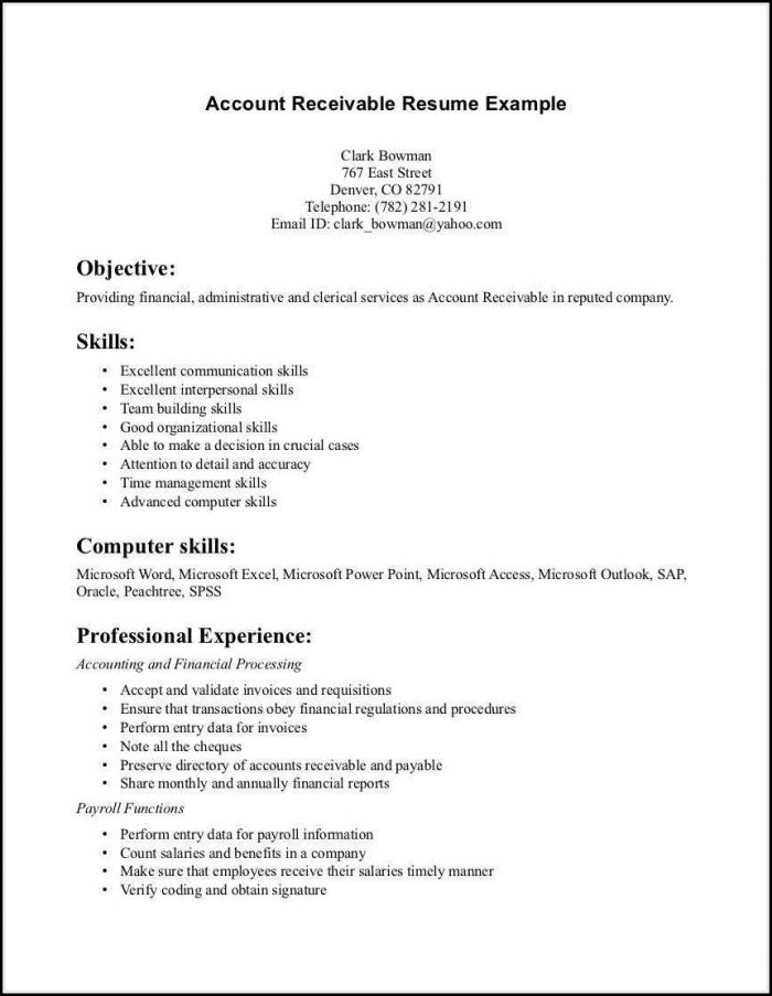 Accounts Payable Resume Skills Free Resume Templates
