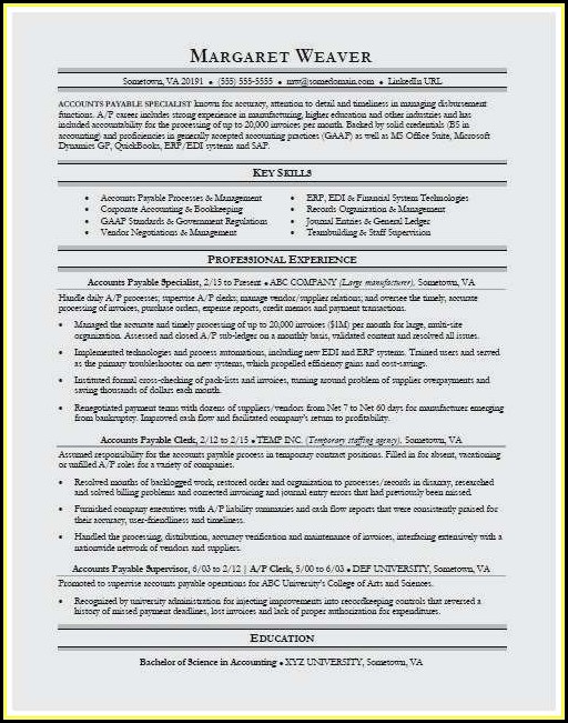 Accounts Payable Resumes Samples Accounts Payable Resumes Samples