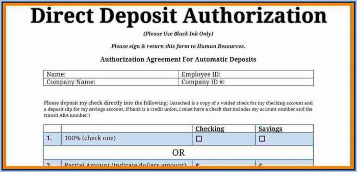 Ach Direct Deposit Authorization Form Ach Direct Deposit Authorization Form
