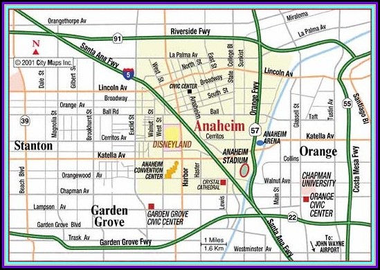 Anaheim Hotel Map Around Disneyland Anaheim Hotel Map Around Disneyland