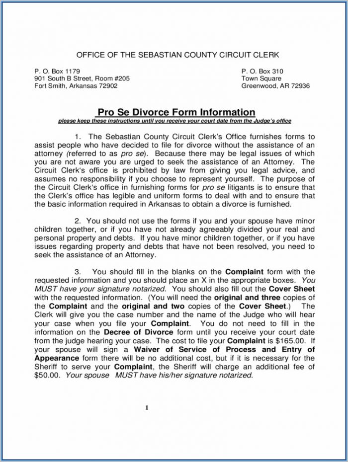 Arkansas Divorce Forms Pdf Arkansas Divorce Forms Pdf