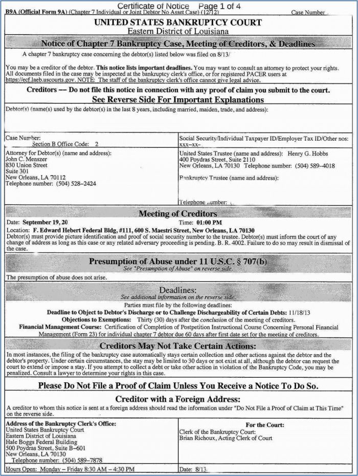 Bankruptcy Forms Chapter 7 Oregon Bankruptcy Forms Chapter 7 Oregon