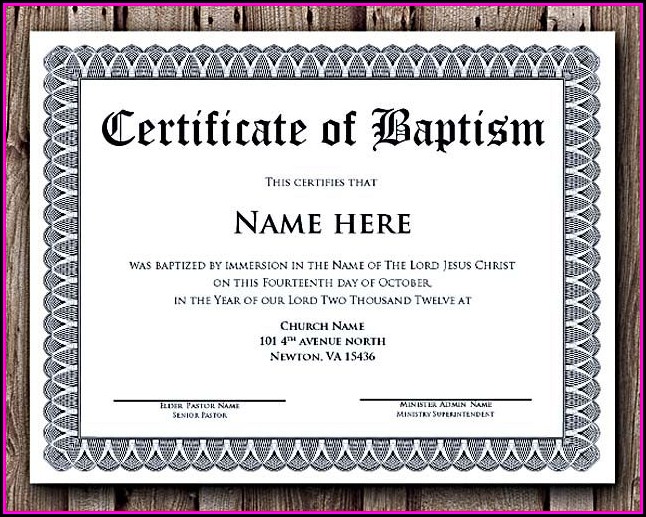 Baptism Certificate Template Word Baptism Certificate Template Word