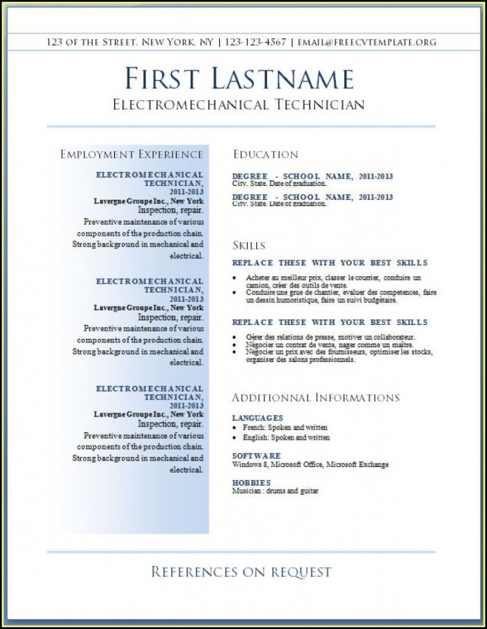 Best Professional Resume Templates Free Download Best Professional Resume Templates Free Download