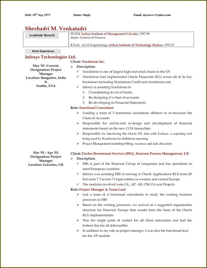Best Resumes For Project Managers Best Resumes For Project Managers