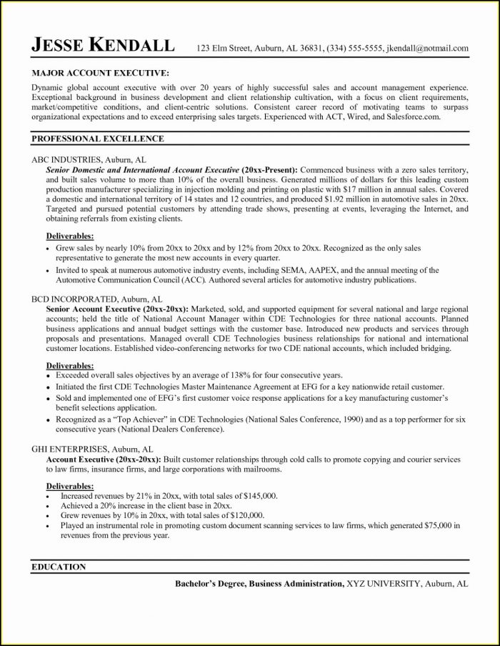 Best Resumes For Sales Executives Best Resumes For Sales Executives