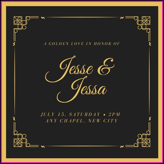 Black And Gold Wedding Invitation Templates Black And Gold Wedding Invitation Templates