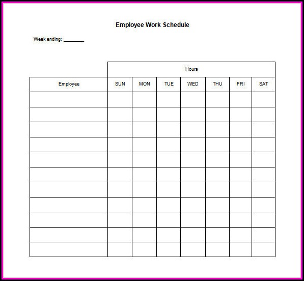 Blank Employee Schedule Form Blank Employee Schedule Form