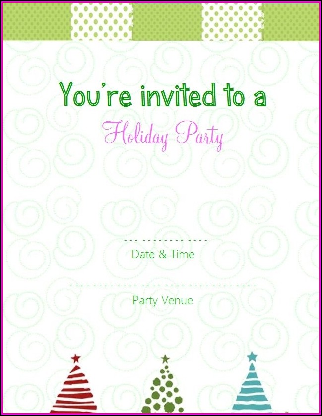 Blank Holiday Invitation Template Blank Holiday Invitation Template