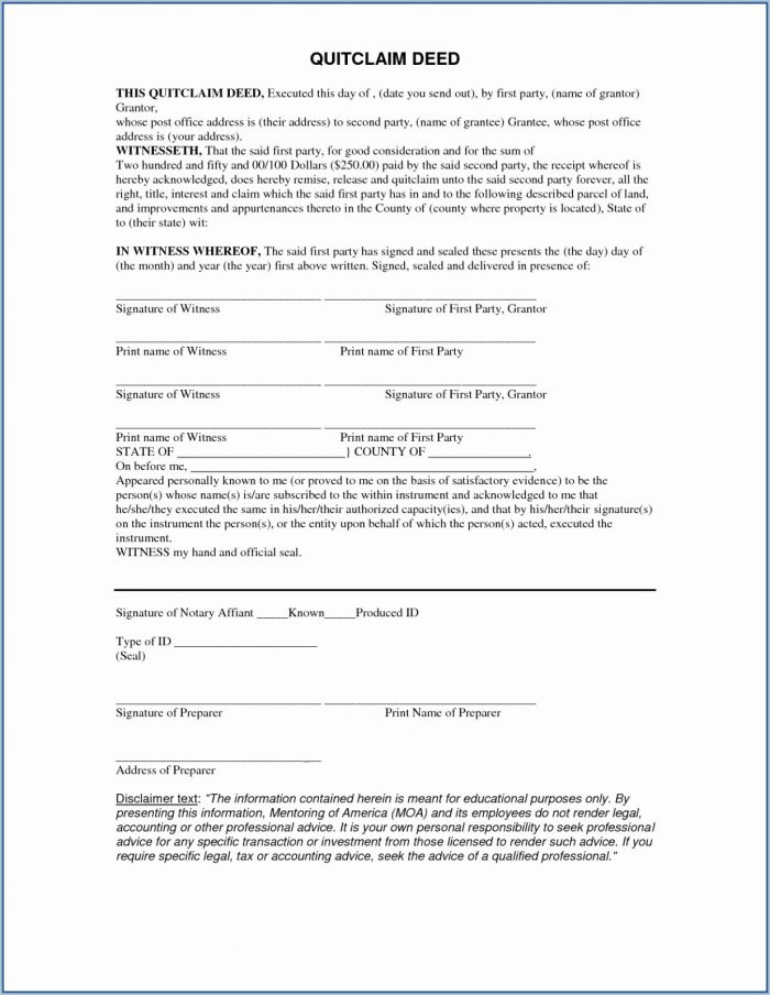 Blank Quit Claim Deed Form California Blank Quit Claim Deed Form California