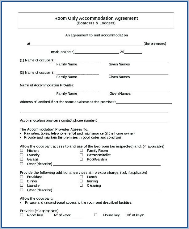 Blank Room Rental Agreement Form Blank Room Rental Agreement Form