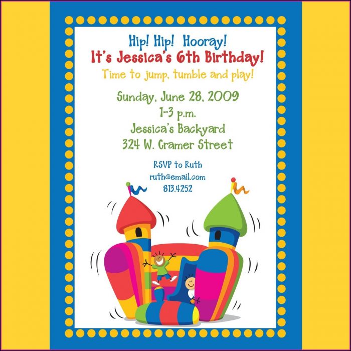 Bounce House Party Invitations Template Bounce House Party Invitations Template