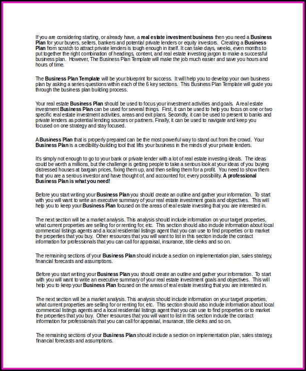 Business Plan Examples For Investors Business Plan Examples For Investors