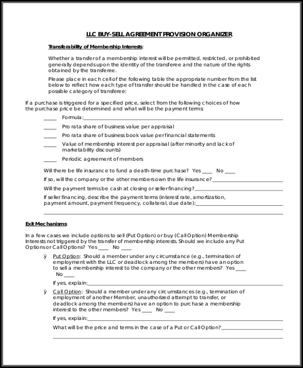 Buy Sell Agreement Template Llc Buy Sell Agreement Template Llc