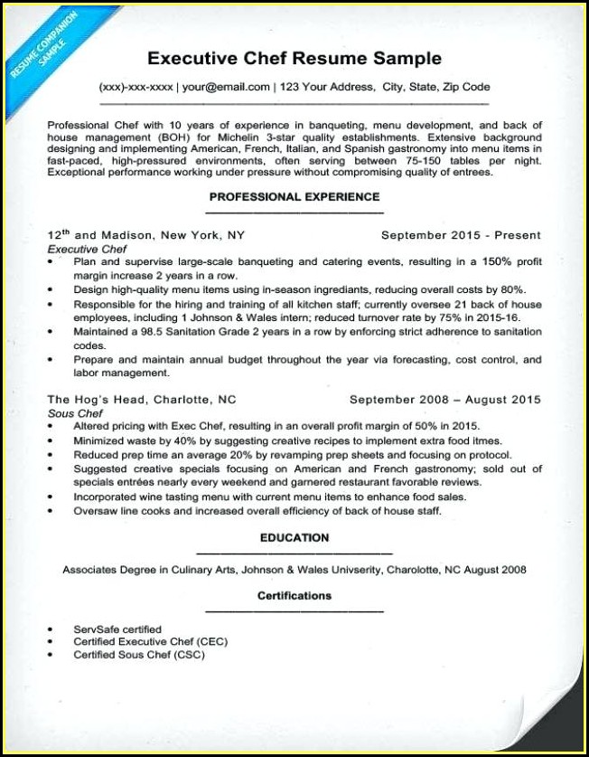 Chef Cv Templates Microsoft Word Chef Cv Templates Microsoft Word