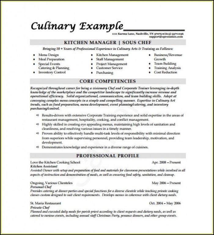 Chef Resume Template Word Free Chef Resume Template Word Free