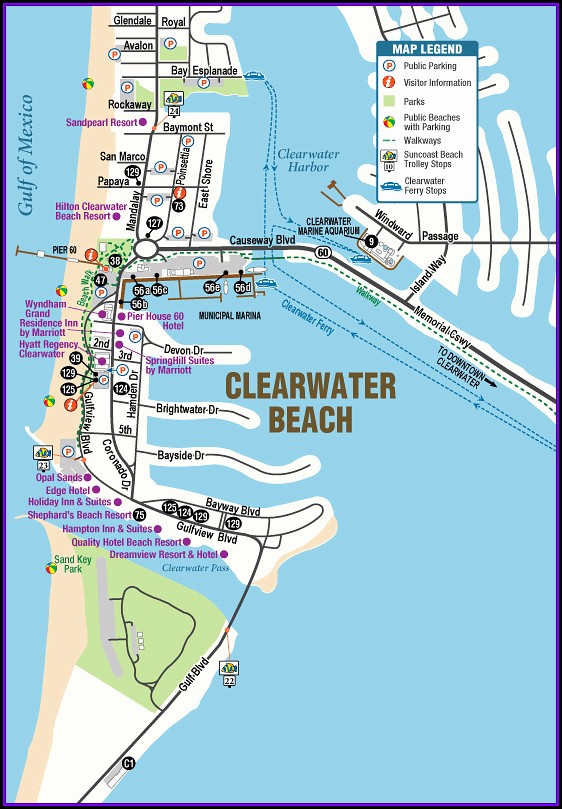 Clearwater Beach Fl Hotels Map Clearwater Beach Fl Hotels Map
