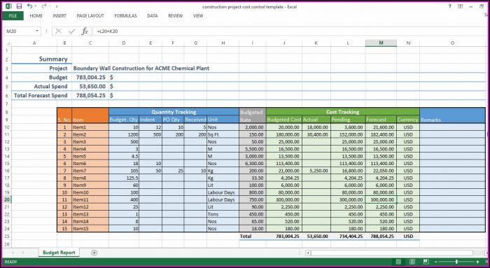 Construction Project Cost Control Template Excel Construction Project Cost Control Template Excel