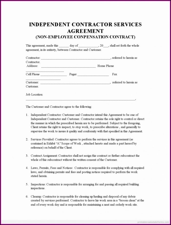 Construction Subcontractor Agreement Template Canada Construction Subcontractor Agreement Template Canada