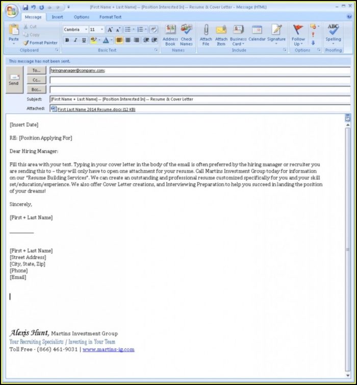Cover Letter Sample For Resume Email Cover Letter Sample For Resume Email