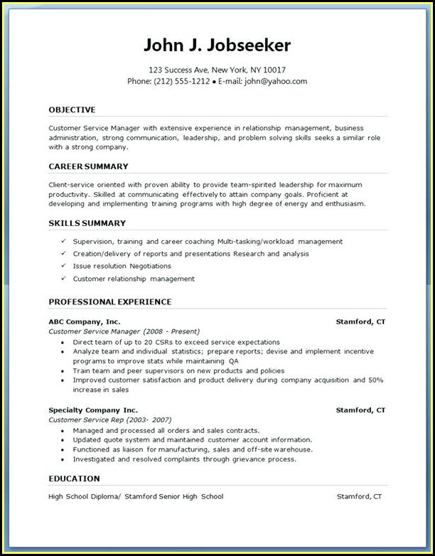 Entry Level Resume Template Free Download Entry Level Resume Template Free Download