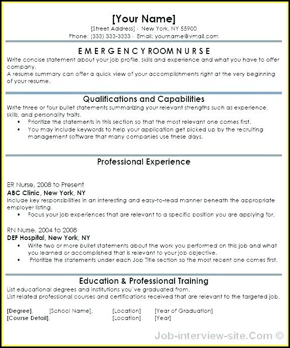 Er Nurse Resume Templates Free Er Nurse Resume Templates Free