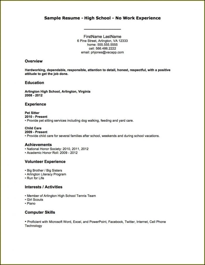 Example Resumes For Jobs Without Experience Example Resumes For Jobs Without Experience