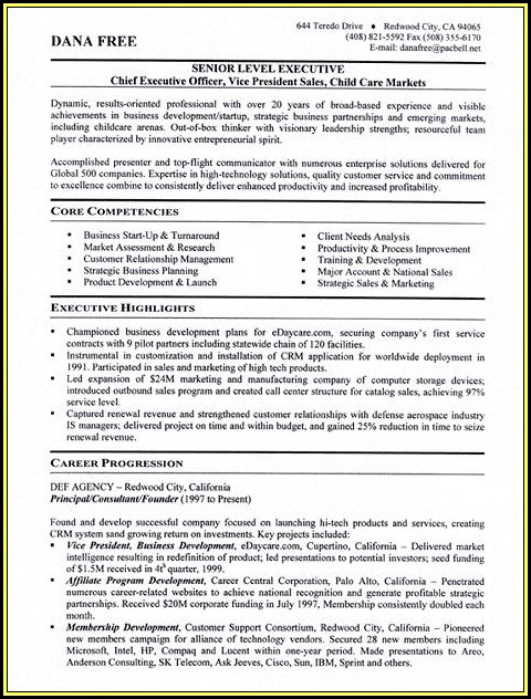 Executive Level Resume Templates Free Resume Resume Examples