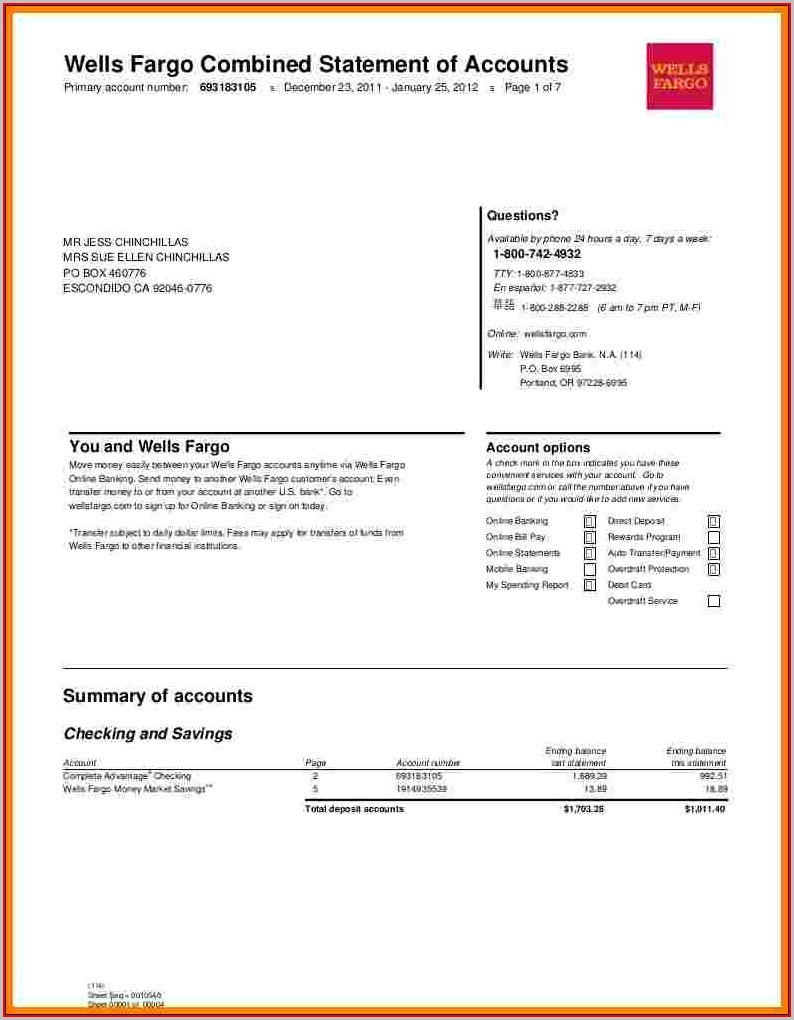 Fake Wells Fargo Bank Statement Template 1 Resume Fake Wells Fargo Bank Statement Template