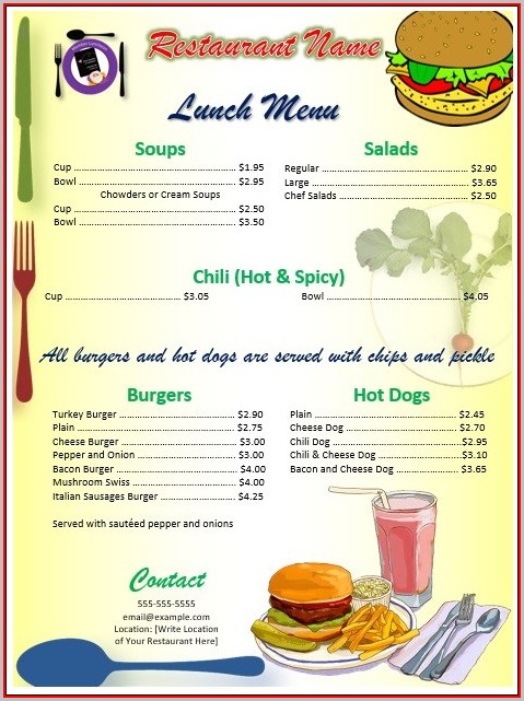 Fast Food Menu Design Templates Free Fast Food Menu Design Templates Free