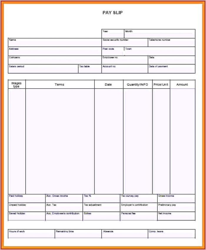 Fillable Blank Pay Stubs Template Fillable Blank Pay Stubs Template