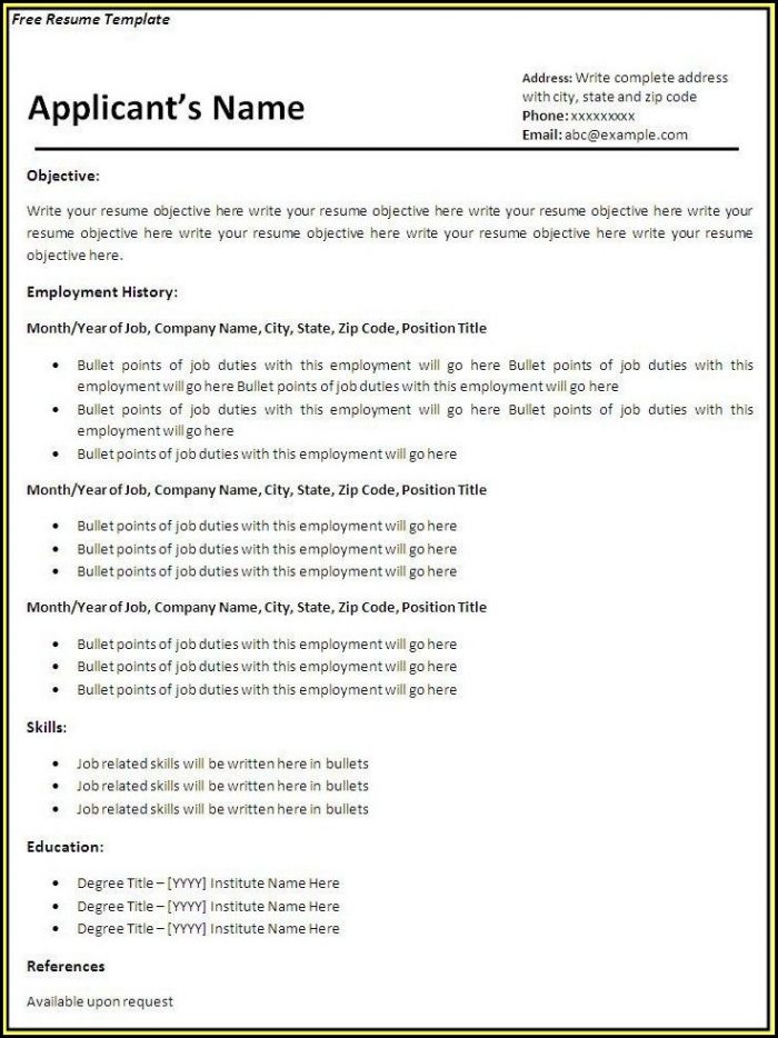 Fillable Resume Templates Pdf Fillable Resume Templates Pdf