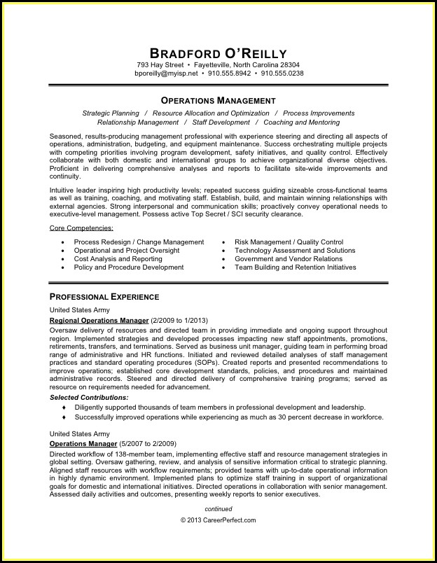 Former Military Resume Templates Former Military Resume Templates