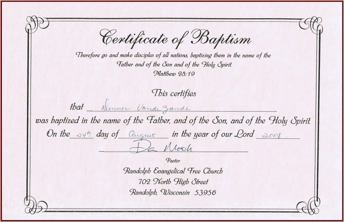 Free Baptism Certificate Template Word Free Baptism Certificate Template Word