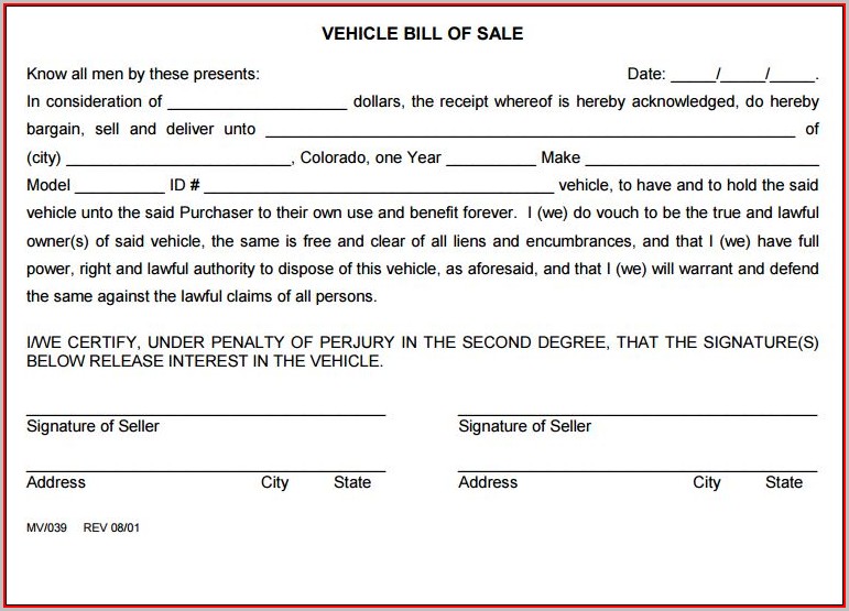 Free Bill Of Template Colorado 1 Resume Examples Free Bill Of Template Colorado