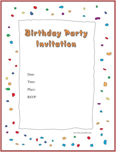 Free Birthday Party Invitation Templates Free Birthday Party Invitation Templates