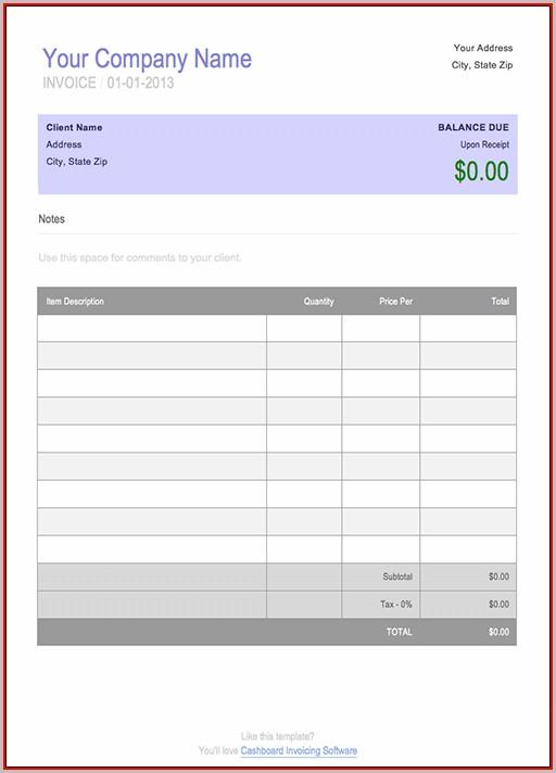 Free Blank Invoice Template For Microsoft Word Free Blank Invoice Template For Microsoft Word