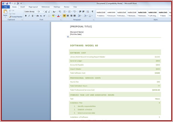 Free Business Proposal Template Word Free Business Proposal Template Word