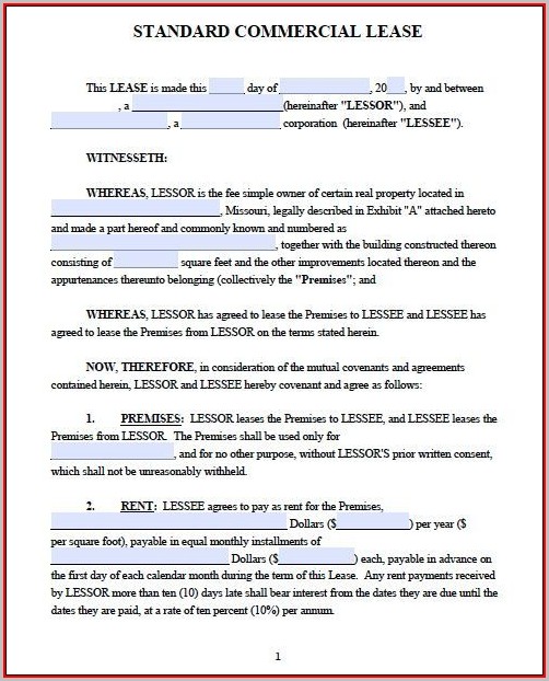 Free Commercial Lease Agreement Template Download Free Commercial Lease Agreement Template Download