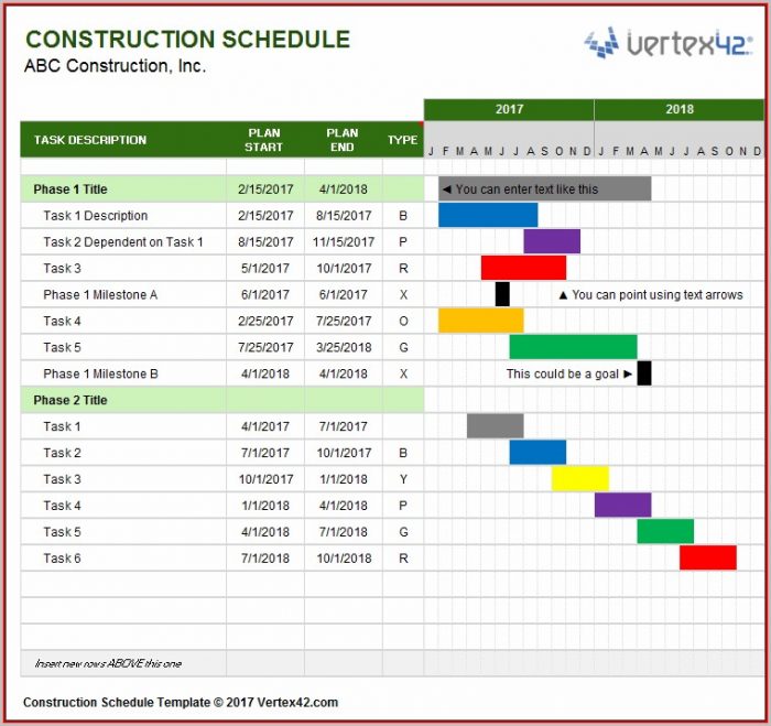 Free Construction Schedule Template Free Construction Schedule Template
