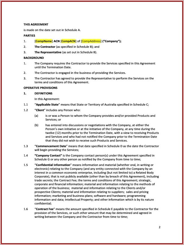 Free Contractor Agreement Template Australia Free Contractor Agreement Template Australia
