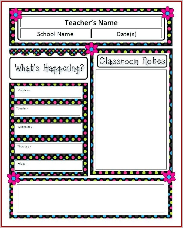 Free Downloadable Newsletter Templates For Teachers Free Downloadable Newsletter Templates For Teachers