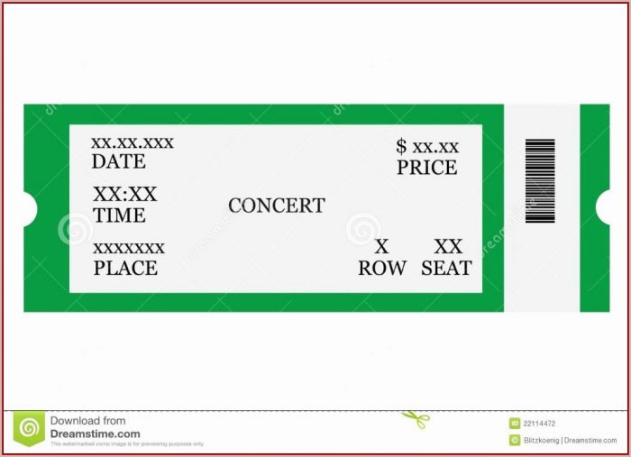 Free Editable Concert Ticket Template Free Editable Concert Ticket Template