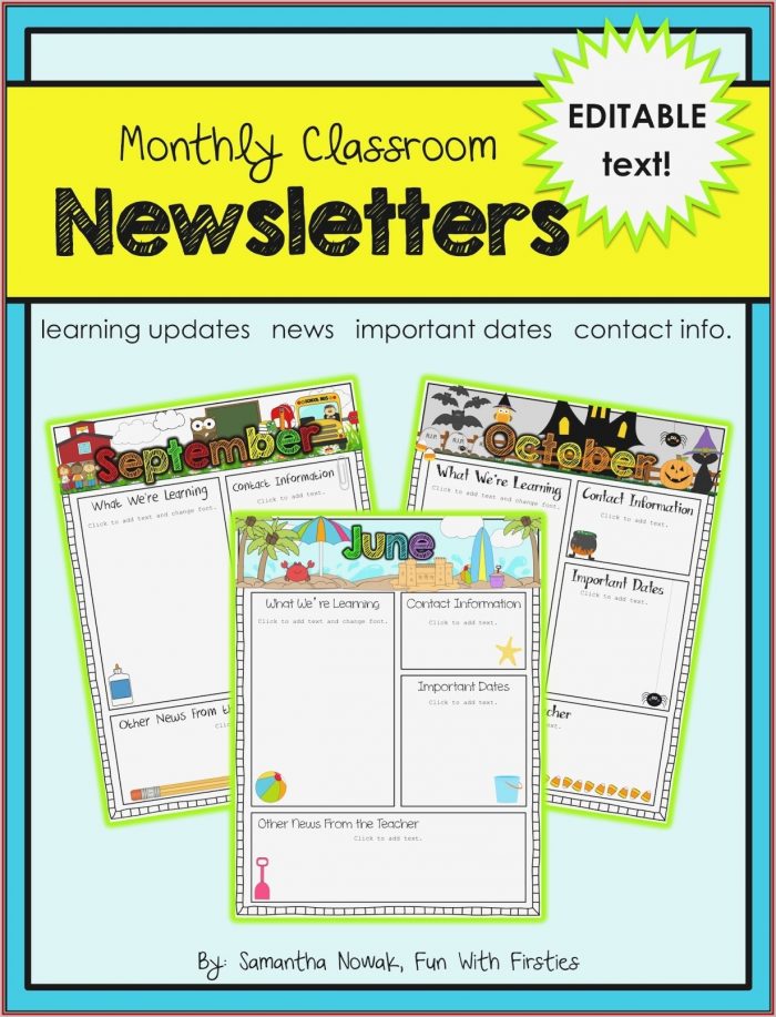 Free Editable School Newsletter Templates For Word Free Editable School Newsletter Templates For Word