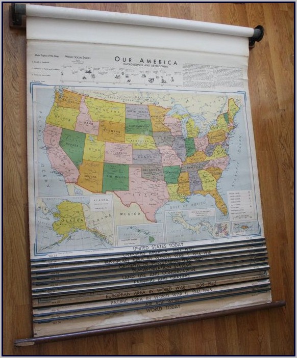 Pull Down Classroom Maps Vintage Pull Down Classroom Maps Vintage