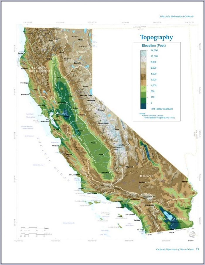 Topographical Map Of Southern California Topographical Map Of Southern California
