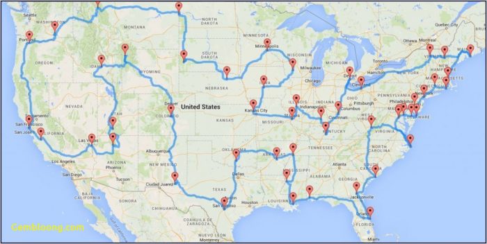 United States Road Trip Map United States Road Trip Map