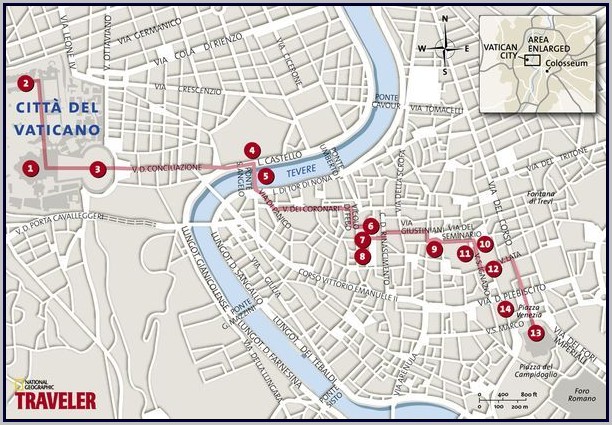 Walking Tour Map Of Rome Italy Walking Tour Map Of Rome Italy