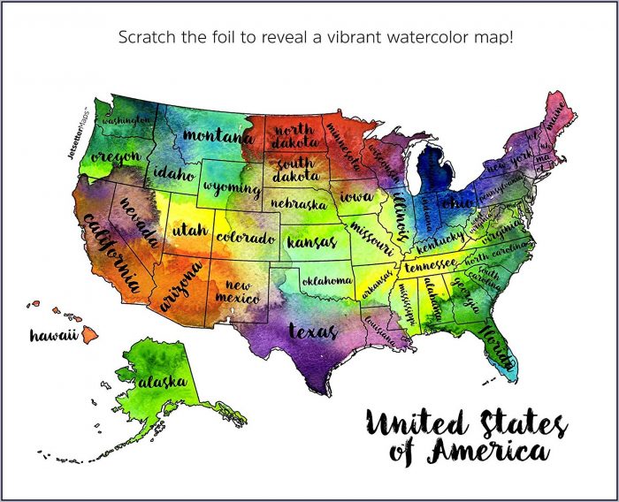 Watercolor Scratch Off Map Watercolor Scratch Off Map